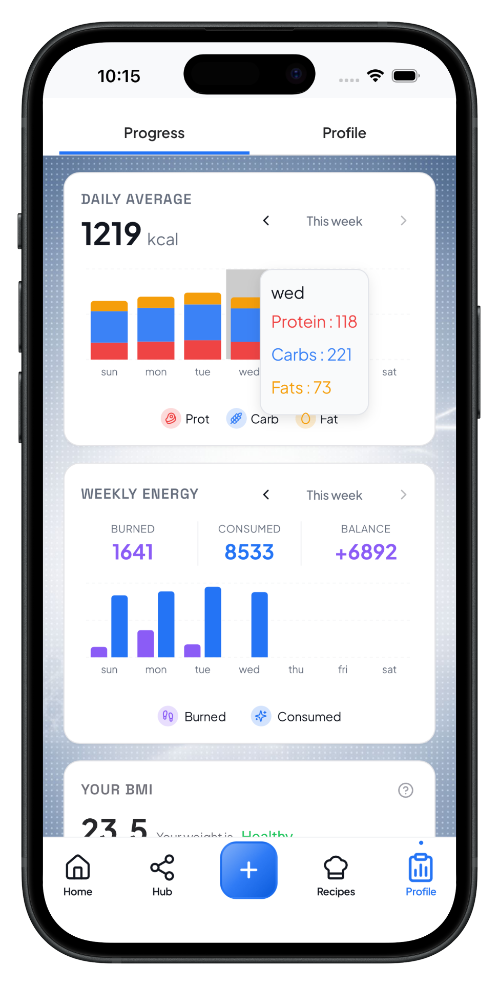 MeCalorie app screen 6